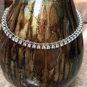 🍭🌸🍭Napier Sterling Silver Necklace Adorned With 40Clear Rhinestones!VeryElegant!